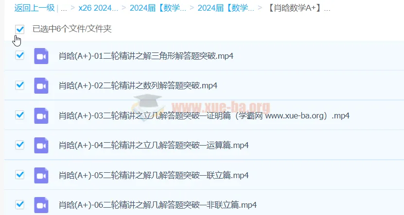 肖晗数学2024年高三高考数学A+春季班课程