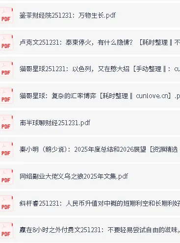 大佬文集圈 学习先锋：12月31日精选研报与付费文章合集
