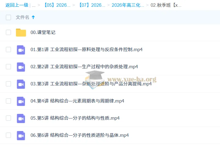 赵怡然2026高三高考化学一轮A+尖端秋季班（更新中）
