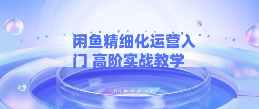 闲鱼精细化运营：入门与高阶实战教学，零成本轻创业电商项目