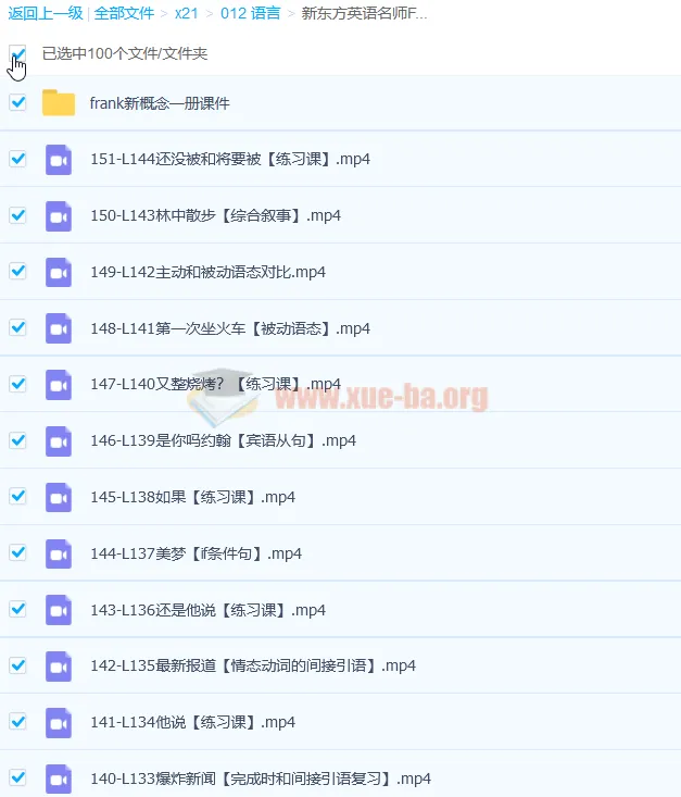 新东方英语名师Frank新概念英语第一册144讲课程带讲义