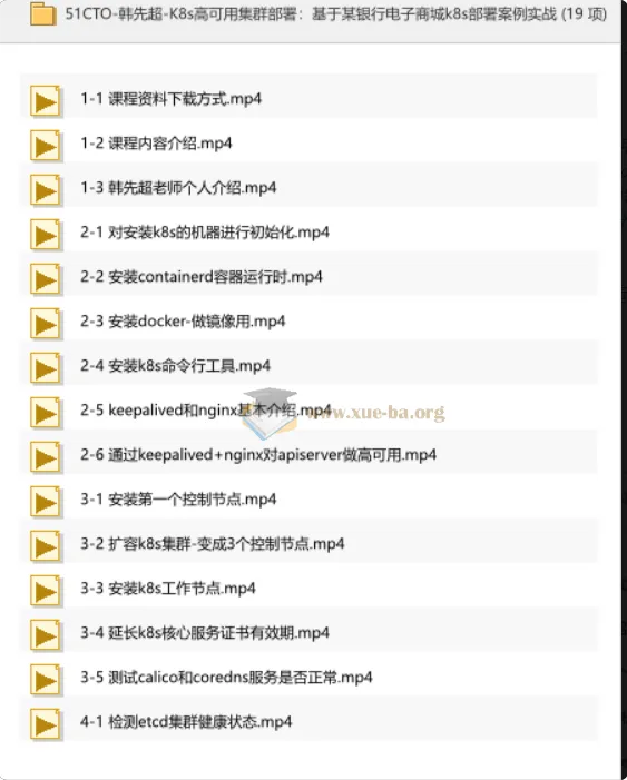 韩先超:K8s高可用集群部署之银行电子商城实战课程
