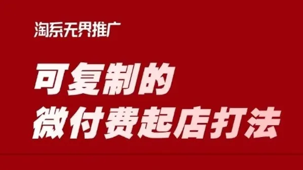 淘宝微付费起店打法:可轻松复制的店铺运营课程