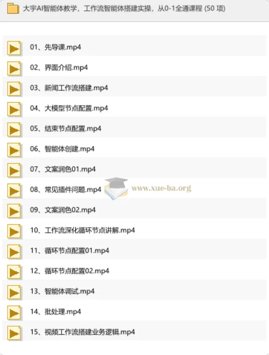 大宇AI智能体教学:工作流智能体搭建实操从0-1全通课程