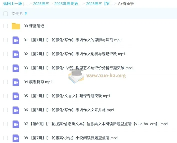 2025高三高考语文 罗斐然全年课程(暑假、秋季、寒假、春季)