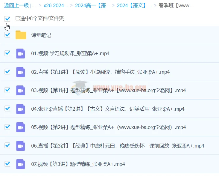 2024高一张亚柔高中语文春季班