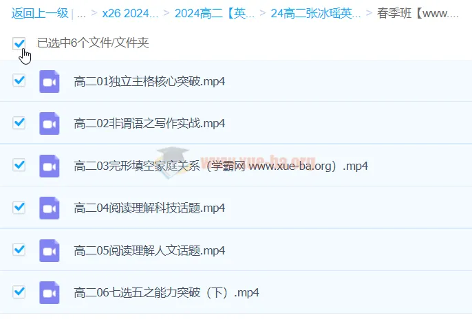 张冰瑶2024高二英语春季班