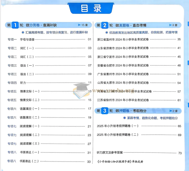《一本小升初冲刺新卷：语数英》2025版