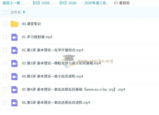 林森 2026 高三高考化学一轮 S 冲顶暑假班(更新中)