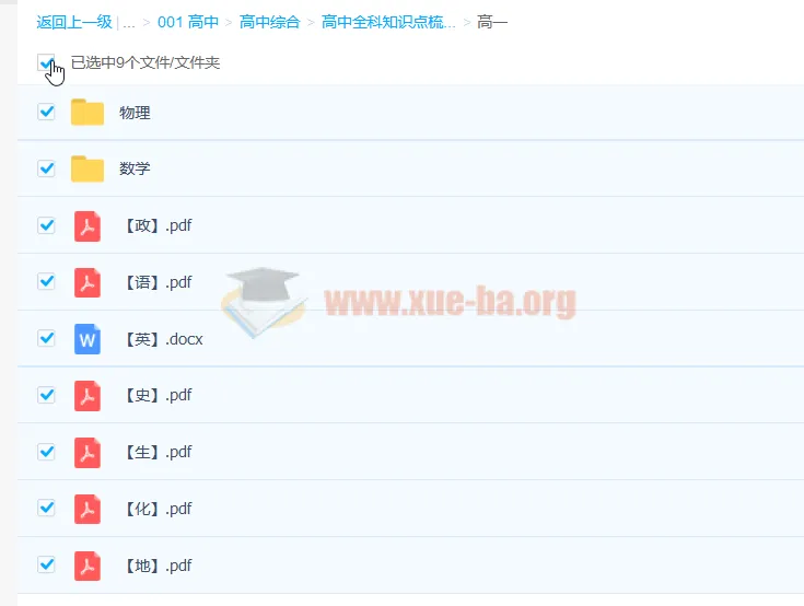 高中全科知识点梳理(分年级汇总)