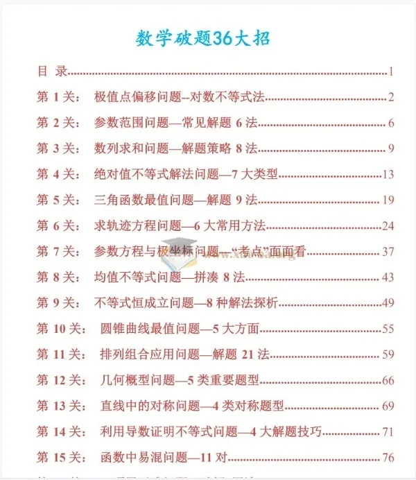 2026版高考数学破题秒杀36大招 219页PDF学习文档
