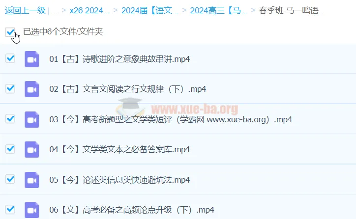马一鸣语文2024高三高考语文春季班课程合集