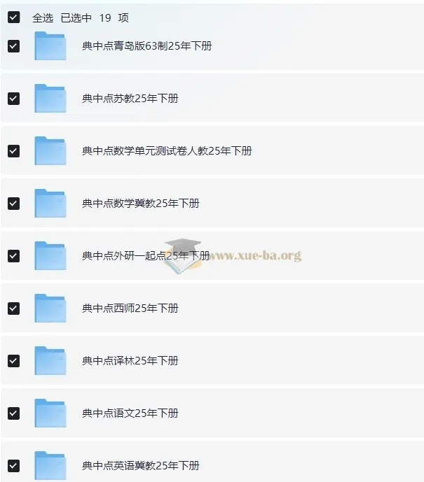 典中点小学语数英学习资料包·2025春 全科同步教辅合集