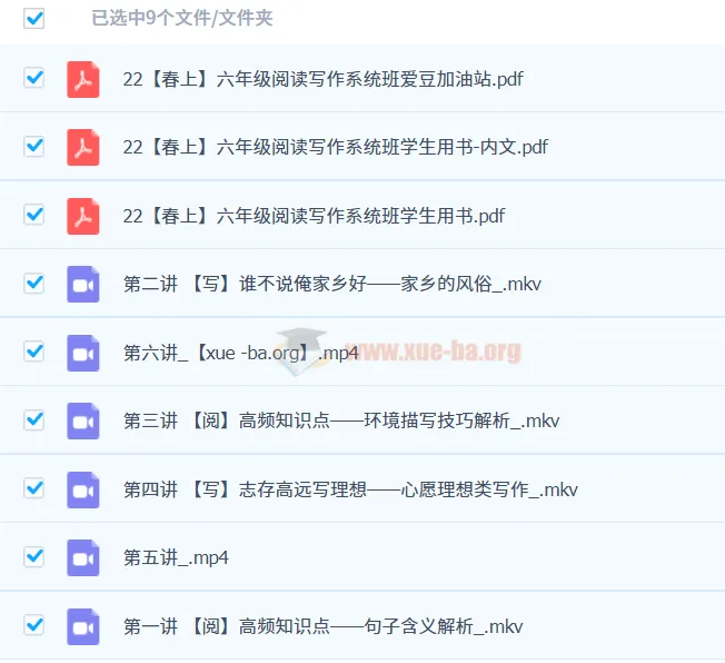 六年级语文阅读写作系统班（22春上）宋薇