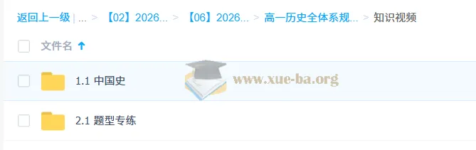 2026高一历史李珊玥全体系规划学习卡·上(3期)系统课程