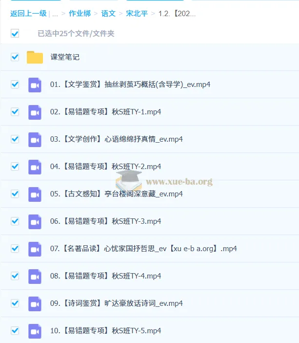 2025秋上·S班 宋北平初三中考语文培优课程