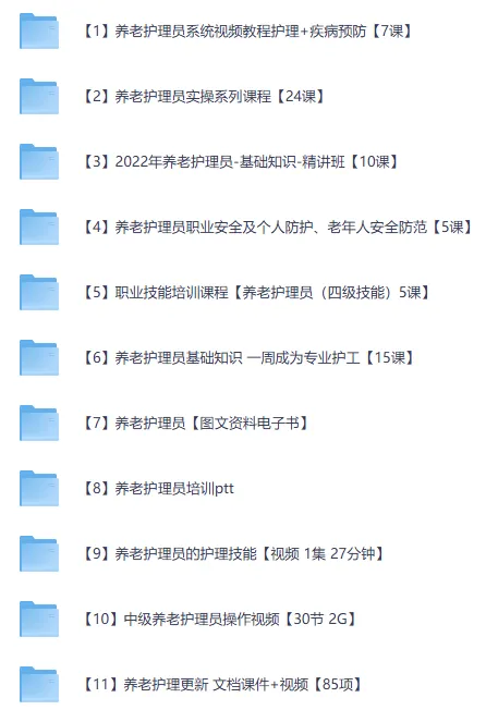 养老护理员系列课程合集:从基础到实操的全方位培训资源