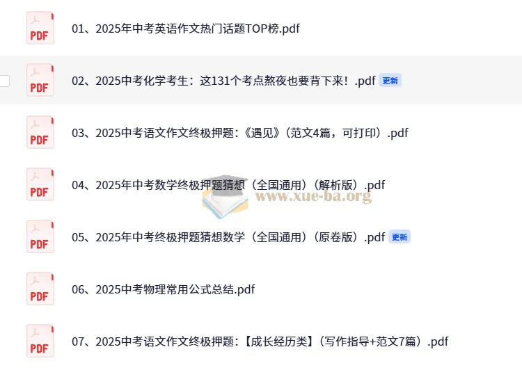 2025中考冲刺必备 各科精选备考资料合集