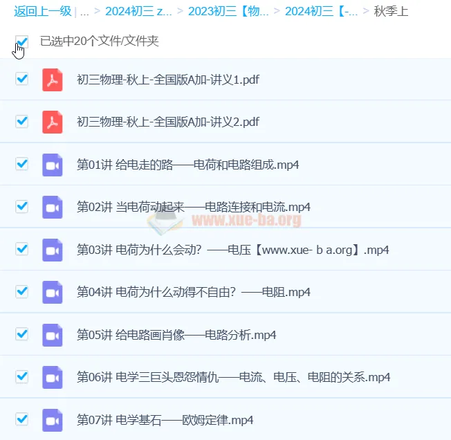 2024初三中考物理 杨萌 A+秋季班 系统课程