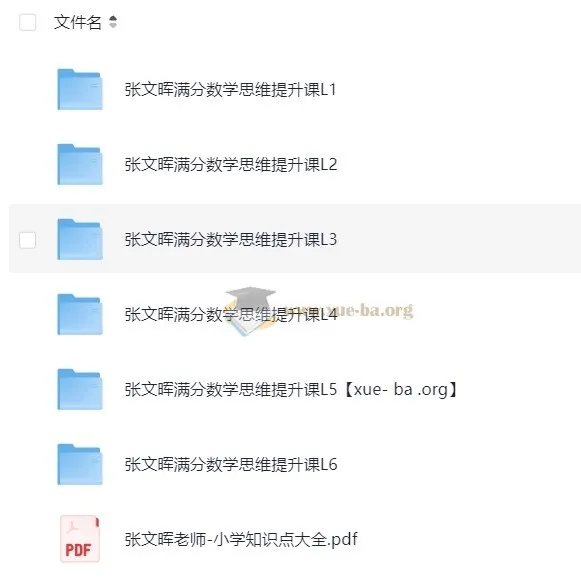 张文晖满分数学思维提升课L1-L6全阶段系统课程