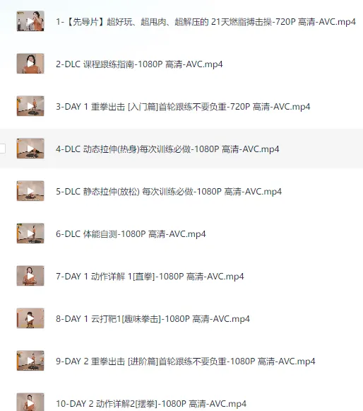 范李猿21天零基础居家减脂搏击操:拳腿组合燃脂训练课程