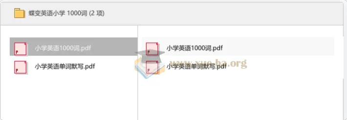 蝶变英语小学1000词:小学英语核心词汇PDF+默写本全套资料
