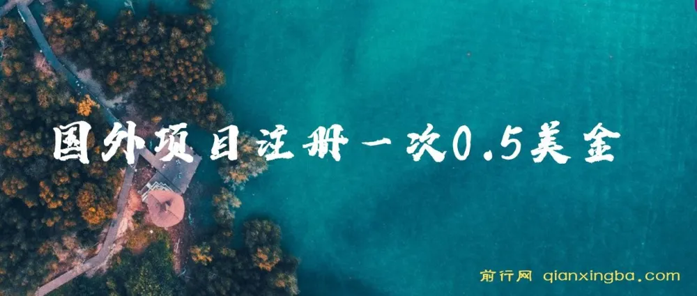 国外注册项目单次0.5美金 三分钟操作可批量放大 小白工作室副业首选