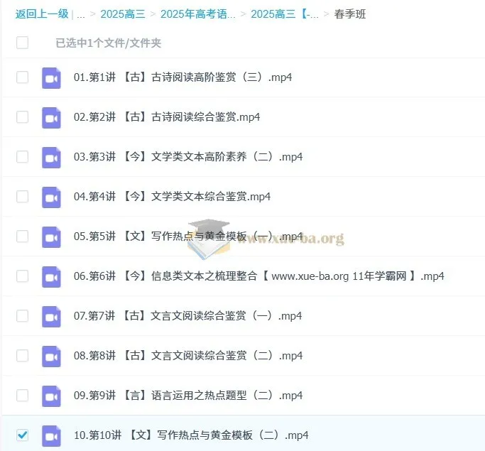 2025高三高考语文 何信语文全年全程班 系统备考课程