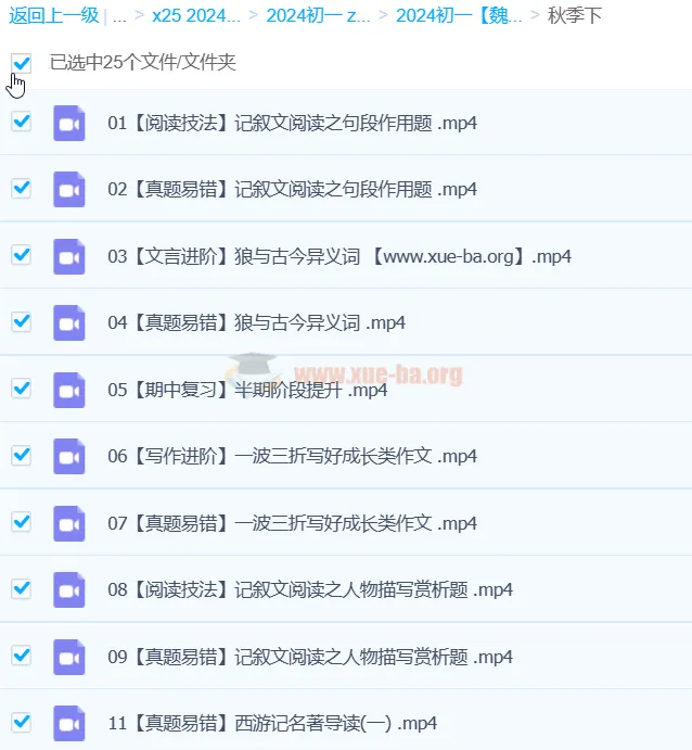 2024初一语文秋季下 魏桂双 全国版A+同步提升课程