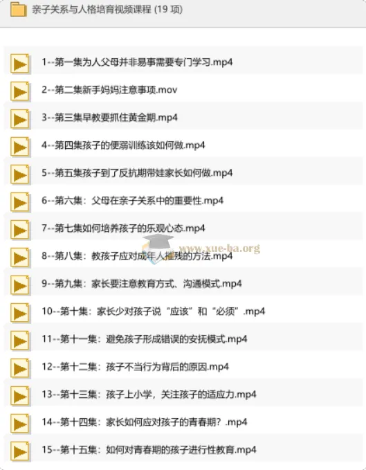 亲子关系与人格培育视频课程:从新手父母到青春期教育的系统指南