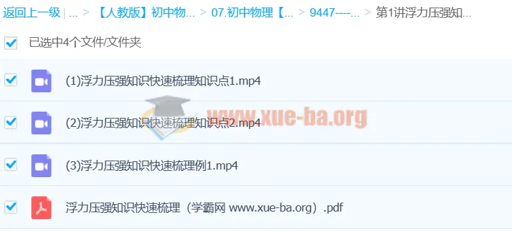 初中物理期末冲刺:浮力压强难点突破(王闯)精讲课程