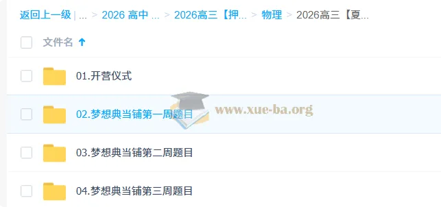 2026高三物理夏梦迪梦想典当铺 冲刺阶段精讲课程
