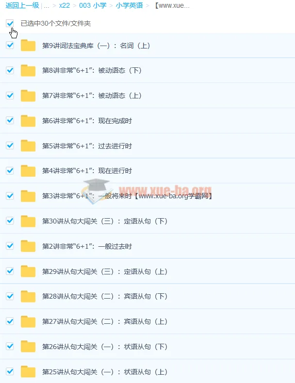 赵紫涵 小学语法大全（小高年级必学）30讲带讲义