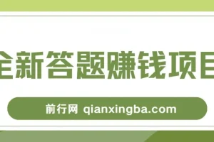 全新答题赚钱项目教程，操作简易，小白也能日赚300+
