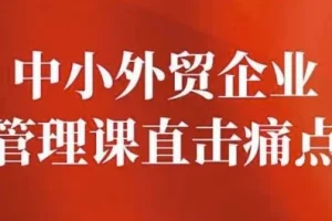 中小外贸企业管理课：直击痛点，提升管理智慧