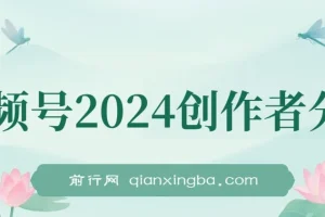 视频号2024创作者分成项目：靠复制粘贴，实现日入2000+