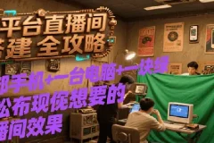 多平台直播间搭建教程：手机、电脑与绿布打造多样直播效果