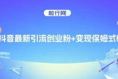 抖音创业粉引流与变现保姆级教程，可无脑套用模板