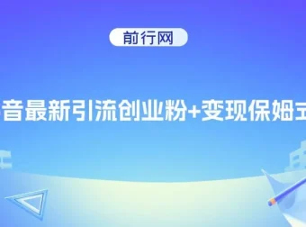 抖音创业粉引流与变现保姆级教程，可无脑套用模板