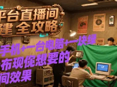 多平台直播间搭建教程：手机、电脑与绿布打造多样直播效果