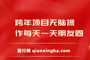 跨年朋友圈推广项目：轻松操作日入200+