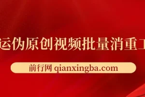 视频批量消重工具：助力伪原创搬运
