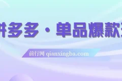 拼多多单品爆款班：5节直播课打造超级爆款