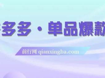 拼多多单品爆款班：5节直播课打造超级爆款