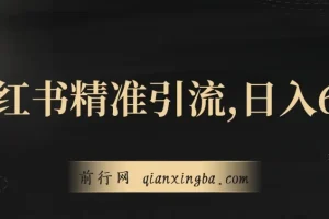小红书精准引流教程：小白实现日入600+副业自由