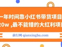 小红书带货项目课程：年入20w+的红利秘籍