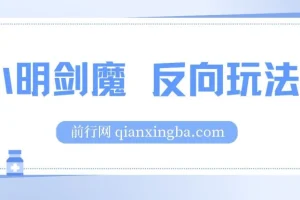 小明剑魔反向玩法：涨粉与代接制作项目介绍