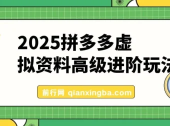 拼多多虚拟资料高级进阶玩法教程，小白上手指南