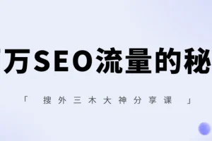 搜外三木大神【百万SEO流量的秘密】分享课