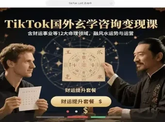TikTok玄学咨询变现课：12大命理领域跨境运营课程